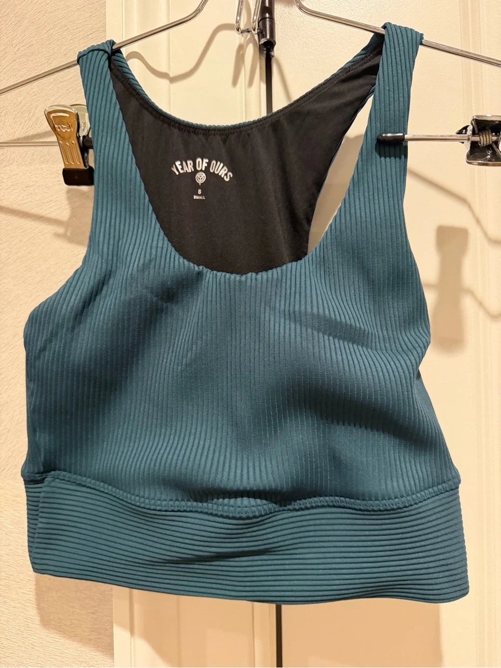 Year of Ours SET- Teal Ribbed Leggings with Side Socket with matching ribbed top